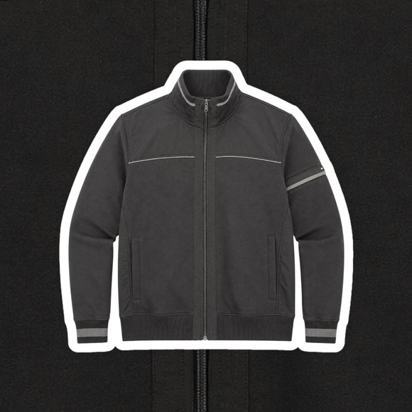 Tommy Hilfiger Other - Tommy Hilfiger Mens XL Black Track‎ Jacket Full Zip Mixed Media C887866650 Logo